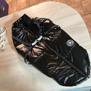 DOUMM fiber filled puffer winter coat with attached harness for large dog